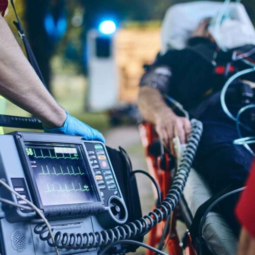 First Responders helping a victim in a medical emergency