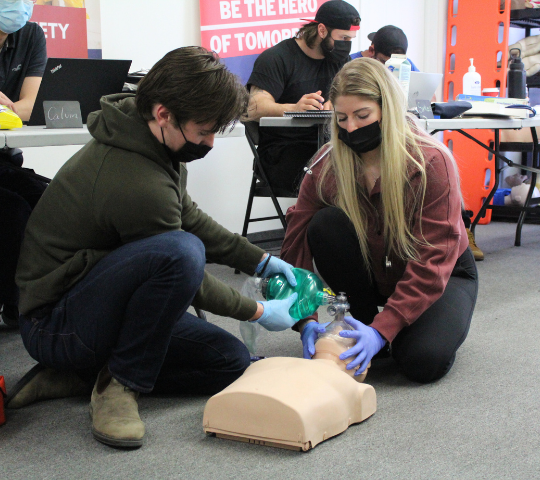 Two-rescuer bag-valve-mask technique in a Coast2Coast BLS class