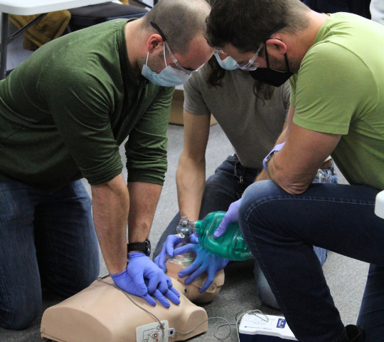 Basic life support skills practised as part of the EMR program in North York