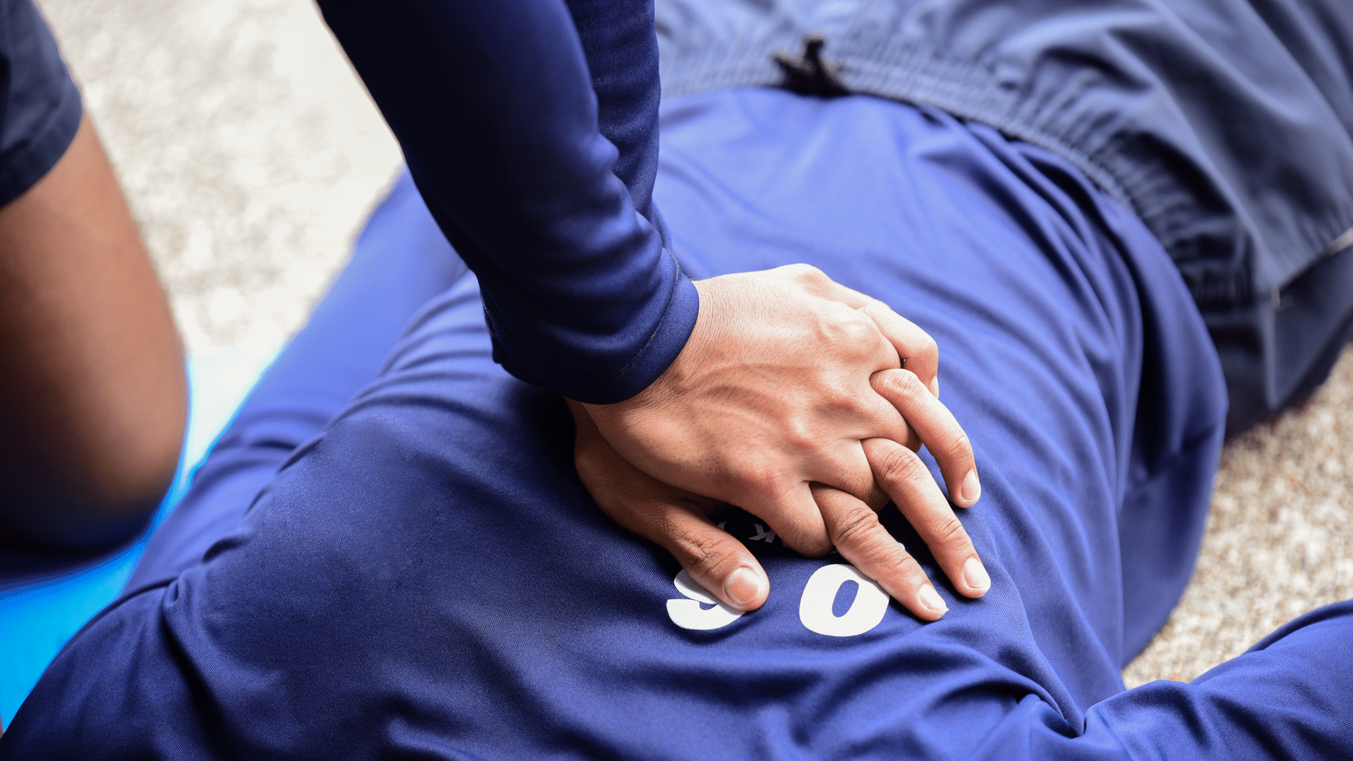 Person performing chest compressions