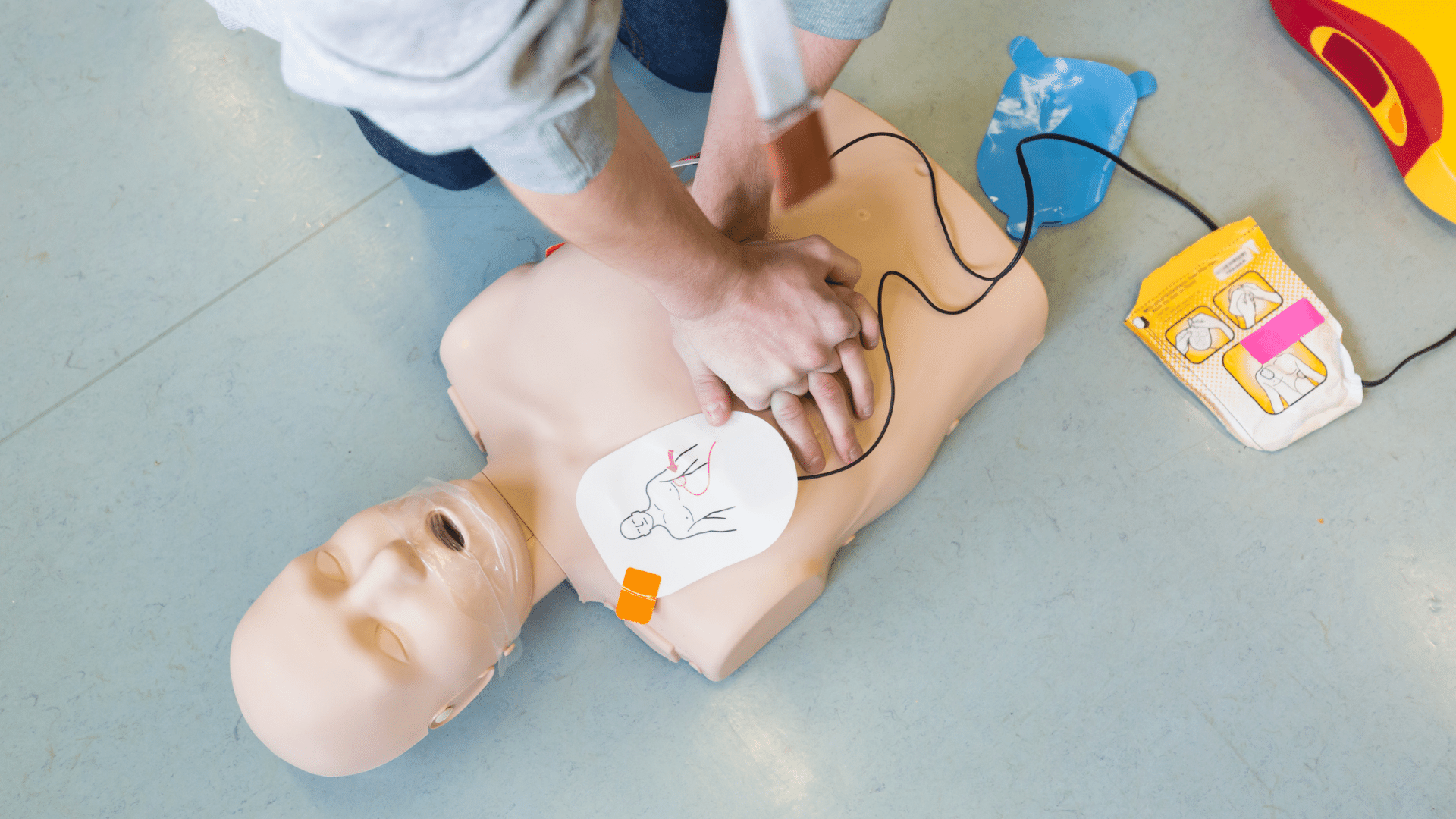 CPR on a dummy.
