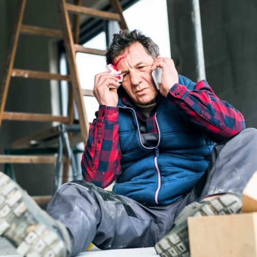 A person injured at workplace.