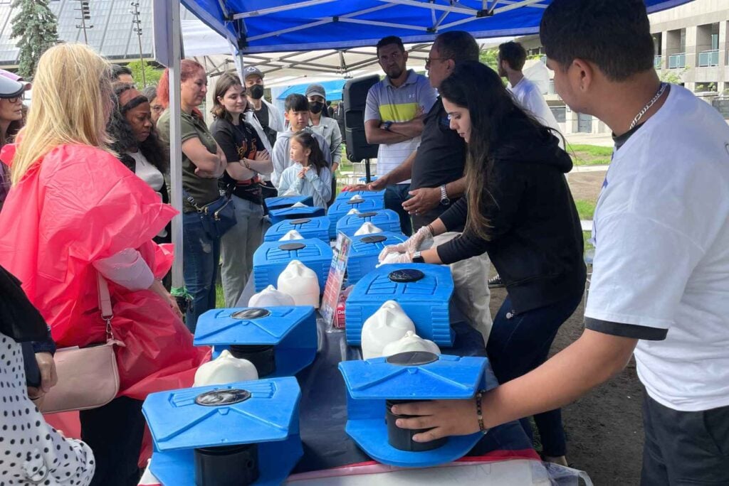 Participants practising CPR on training manikins at Train the Next Hero 2024 in North York