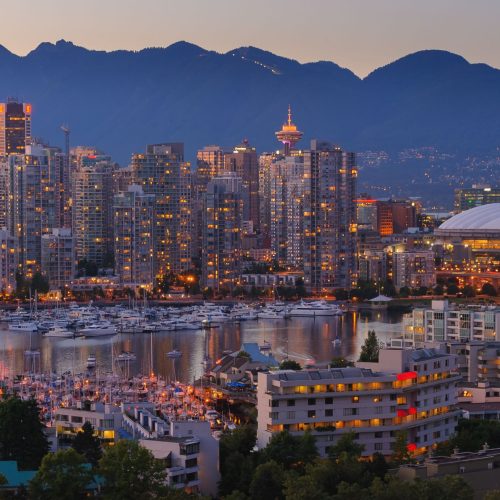 Vancouver BC skyline with Coast2Coast First Aid and CPR certification training locations