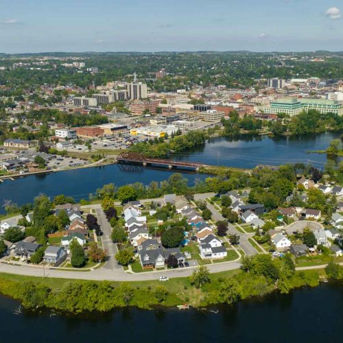 aerial view of peterborough, ontario