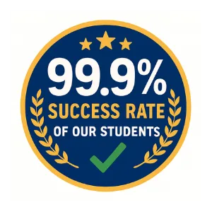 99.99 percent success rate badge