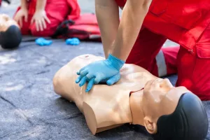CPR and AED practice stations at the Coast2Coast training facility