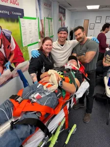 First aid and CPR in progress at the Steeles Avenue West facility