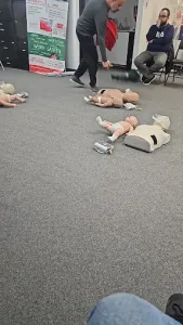 CPR and AED practice at the Coast2Coast Oshawa training facility
