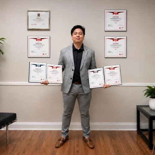 Alvin holding Canadian Red Cross Awards for 2025