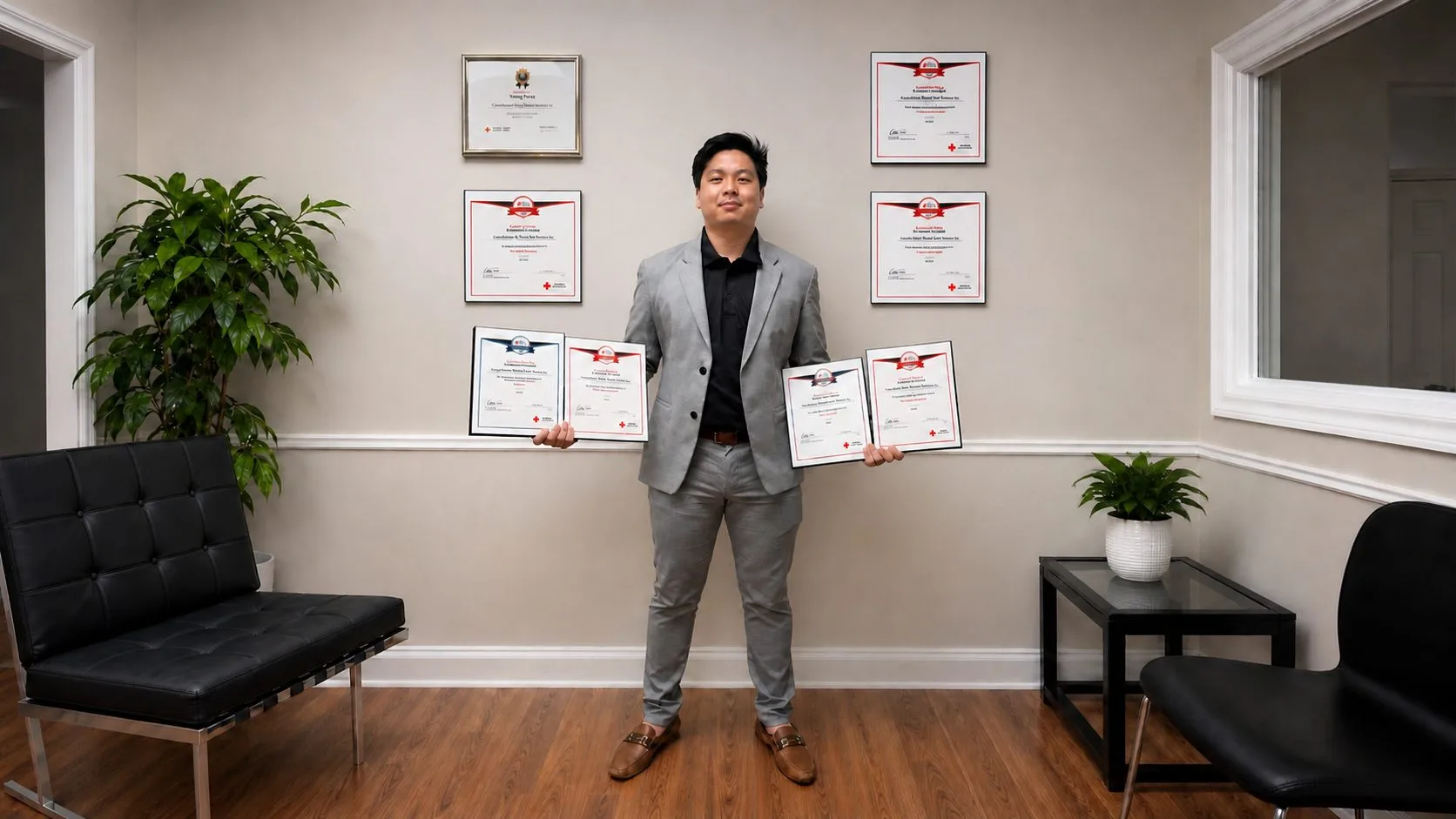 Alvin holding Canadian Red Cross Awards for 2025