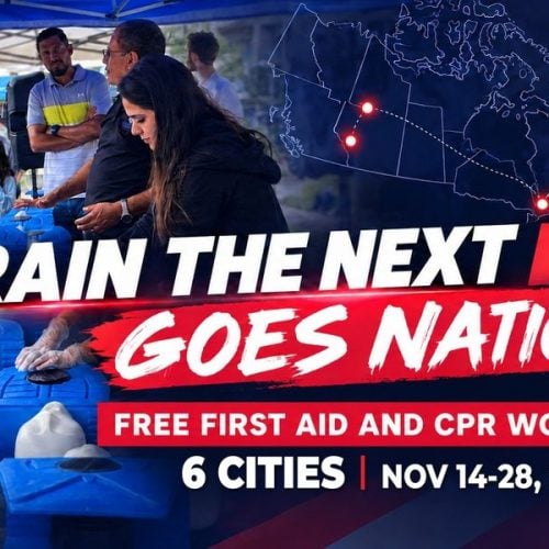 Train the Next Hero 2026 goes national: free first aid and CPR workshops in 6 cities across Canada, November 14 to 28, 2026