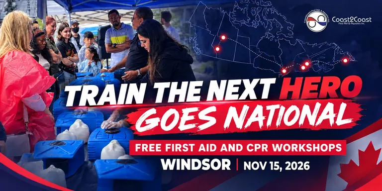 Train the Next Hero Goes National banner: Windsor, Nov 15